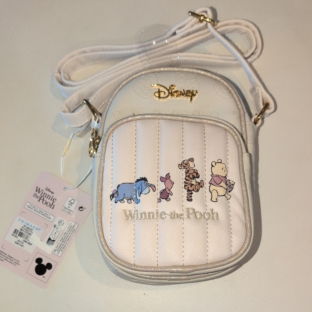 Primark Disney White Winnie the Pooh Crossbody Bag With Matching Pouch NWT